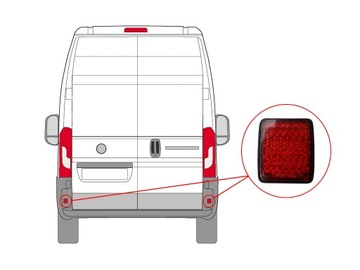 DUCATO BOXER JUMPER ODBLASK ZDERZAKA TYŁ L/P