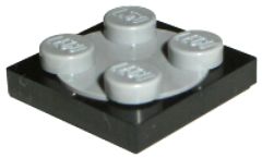 LEGO PŁYTKA OBROTOWA 2X2 CZARNO-J.SZARA 3680c02