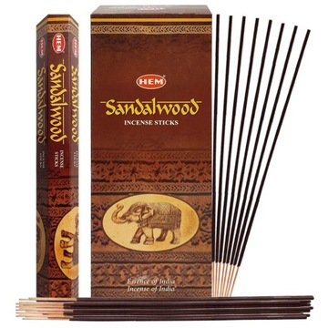 Indyjskie Kadzidełka Aromat Sandałowiec Sandalwood Aroma 20 Sztuk HEM