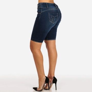 Plus Size Denim Shorts Women Summer Elastic Slims