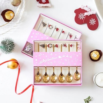 Рождественские ложки, вилки, набор рождественской посуды из нержавеющей стали, Лось, Рождество