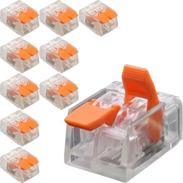 10x SZYBKOZŁĄCZKA zaciskowa 2P oświetleniowa