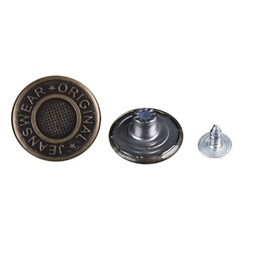 Guzik NABIJANY spodnie 20MM ANTYK WZÓR 10szt 589