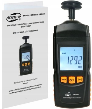 КОНТАКТНЫЙ ЖК-ТАХОМЕТР GM8906 тахометр оборотов до 99999 об/мин