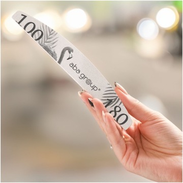 Пилочка для ногтей Aba Group Crescent 100/180 Standard 100 шт. Серая