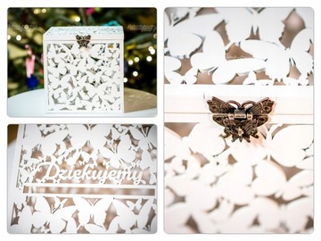 Большая ажурная коробка для конвертов-бабочек, закрытая.