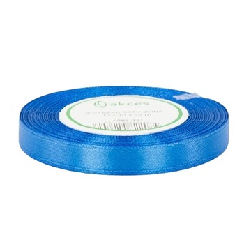 Wstążka, tasiemka satynowa 12mm/32m niebieska