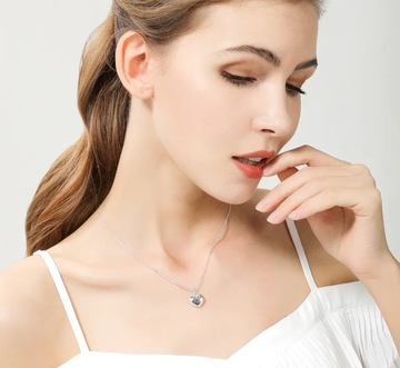 Серебряное детское колье Нежное Сердце, сердце, цепочка змея, 925 проба