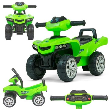 Chodzik quad jeździk pchacz dla dzieci Monster zielony Milly Mally