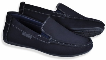 SANTO Slim строгие мокасины, темно-синие, элегантные, размер 38