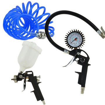 НАБОР КРАСКИ ДЛЯ ЛАКИРОВАНИЯ 5 ЭЛЕМЕНТОВ. ШЛАНГ БАКА ДЛЯ ПИСТОЛЕТОВ В КОМПЛЕКТЕ