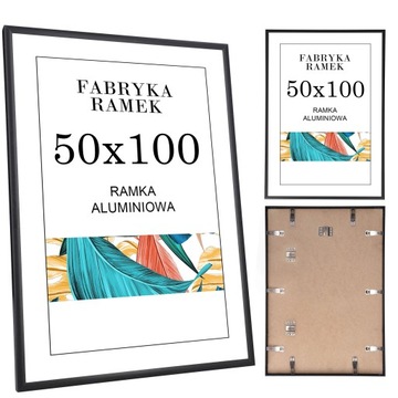 Ramka 50x100 ramka na zdjęcia aluminiowa czarna