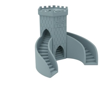 Башня с двойной лестницей, башня с магнитными кубиками - Dice Tower Grey j