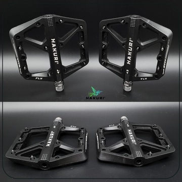 Pedały platformowe rowerowe mocne FLY-RIDE MTB ENDURO lekkie czarne nylon