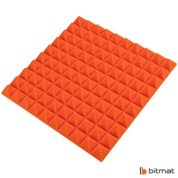 Pomarańczowa PIRAMIDKA panel na ścianę 50x50x5cm - dodaj kolor do salonu