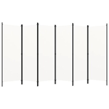 Parawan 6-panelowy, biały, 300 x 180 cm