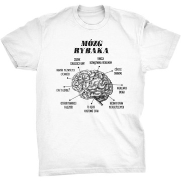Koszulka Mózg Rybaka Śmieszny Prezent