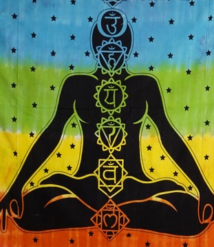 INDYJSKA NARZUTA OBRUS JOGA 7CHAKRAS bawełna 210x235 313