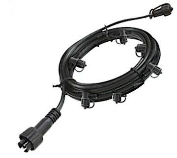 Kabel 15 mb. z 6 wodoszczelnymi gniazdami.Lampy og