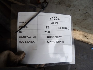 AUDI TT VENTILÁTOR CHLADIČŮ 1,8T