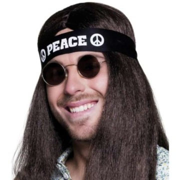 Черная повязка на голову HIPIS Peace PACIFIC с завязками