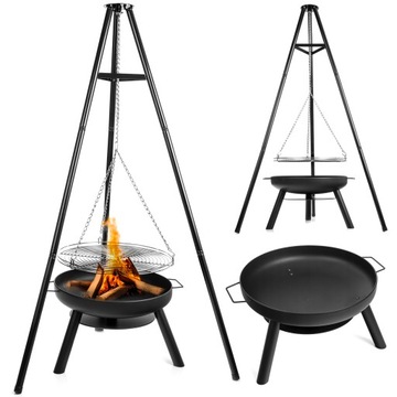 PALENISKO OGRODOWE GRILL OGRODOWY TRÓJNÓG ZE STELAŻEM LEHMANN RUSZT 60CM