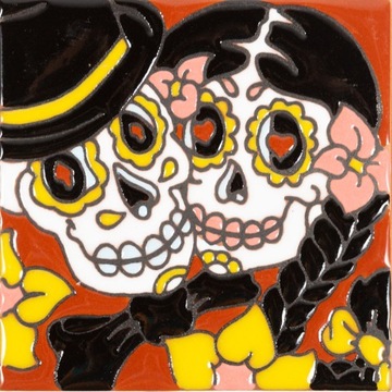 Płytka Meksykańska Ozdobna -Seria Catrina - Pareja