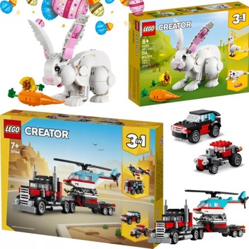 LEGO CREATOR 3W1 31146 CIĘŻARÓWKA + LEGO 31133 BIAŁY KRÓLIK PREZENT ŚWIĘTA