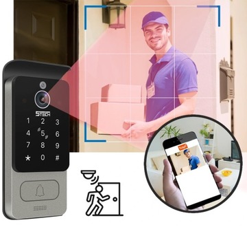 WIDEODOMOFON WIFI 5TECH TUYA 4-ŻYŁY NATYNK ZASILACZ DIN MONITOR DOTYKOWY