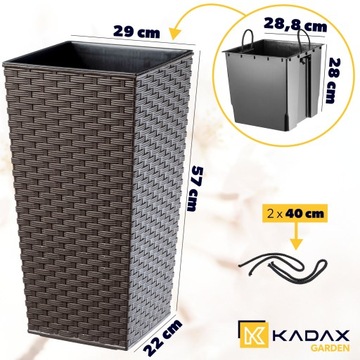 ЦВЕТОЧНЫЙ ГОРШОК С КРЫШКОЙ ПОДСТАВКА ДЛЯ ЦВЕТОВ HIGH GARDEN MOCHA 29x57см