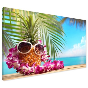 Obraz na płótnie ananas okulary morze Nowoczesny na ścianę 120x80