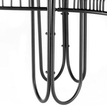 ЧЕРНАЯ УГЛОВАЯ МЕТАЛЛИЧЕСКАЯ САДОВАЯ СКАМЬЯ 61см