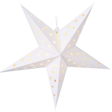 ДЕКОРАТИВНАЯ БУМАЖНАЯ ЗВЕЗДА СО СВЕТОДИОДНОЙ ПОДСВЕТКОЙ 60 СМ, БЕЛЫЙ ТАЙМЕР
