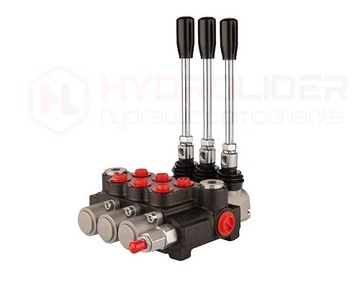 Rozdzielacz hydrauliczny 3 sekcyjny 40L sterowany dźwigniami