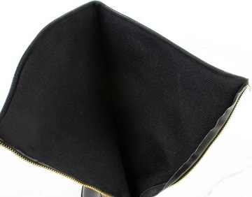 CZARNE PIKOWANE KOZAKI Z ZAMKIEM KALOSZE 37