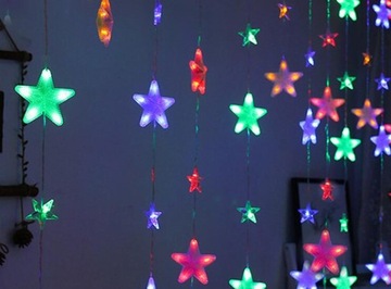 Светодиодная световая завеса с разноцветными звездами