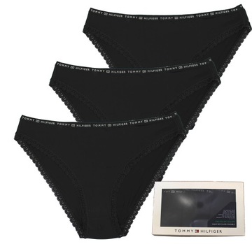 TOMMY HILFIGER MAJTKI DAMSKIE 3P BIKINI BLACK r.XS