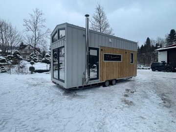 Мобильный дом Tiny House, современный дом на колесах, фронтон, две спальни