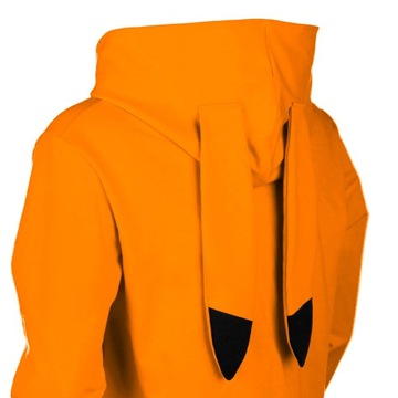 ОРАНЖЕВАЯ ТОЛСТОВКА С УШАМИ УШИ + ПОКЕМОН ПИКАЧУ 140/146