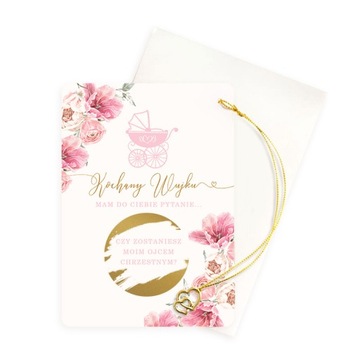 ZDRAPKA Pytanie do Taty Chrzestnego Różowy Wózek