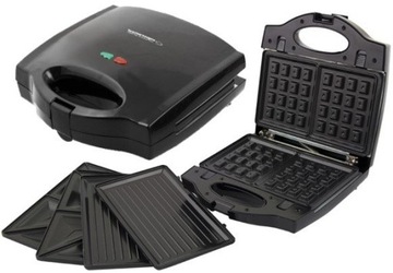 OPIEKACZ GOFROWNICA GRILL TOSTER SANDWICH 3w1 ROZKŁADANY WYMIENNE PŁYTKI