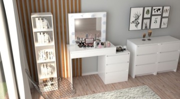 ЗЕРКАЛО КОСМЕТИЧЕСКОЕ ТРУБОЧНЫЙ СТОЛИК С 12-кратной светодиодной подсветкой