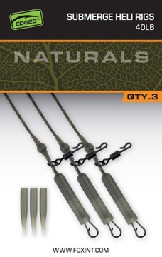 Fox Naturals Submerged Heli Rigs 40 lb (3 szt.) - zestaw helikopterowy