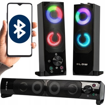 ЗВУКОВАЯ БАР 2-в-1 BLUETOOTH 2.0 USB-ДИНАМИКИ со светодиодной подсветкой RGB