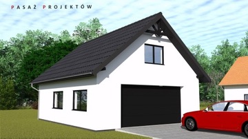 PROJEKT GARAŻU DWUSTAN. GS222 W TECHN. SZKIELET.
