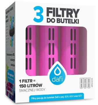 Butelka filtrująca Dafi Solid 0,7l 4 filtry Różowa
