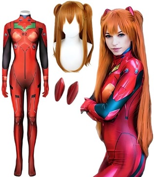 STRÓJ KOSTIUM PRZEBRANIE ASUKA LANGLEY ANIME COSPLAY SKIN FESTIWAL 170/176