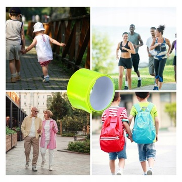 Светоотражающий самоблокирующийся браслет, 40 см, предупреждение для велосипедов