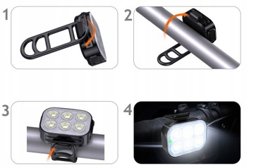 2x SPECTER Q5 6LED USB-C передний и задний велосипедный фонарь