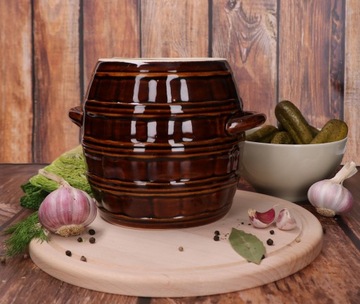 КЕРАМИЧЕСКАЯ БОЧКА ДЛЯ СБОРКИ СМАЛА ОГУРЦОВ 2,5л